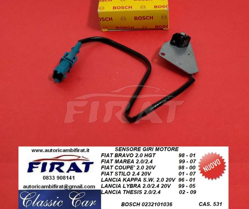 SENSORE GIRI MOTORE FIAT COUPE' STILO KAPPA LYBRA (0232101036)
